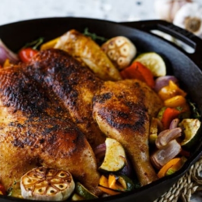 Poulet saumuré aux plantes aromatiques