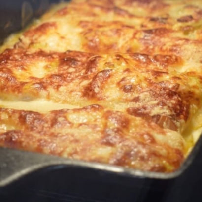 Lasagnes au saumon et aux poireaux